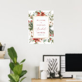 Kerst Winter Rood Bruidsfeest Welkomstbord Poster (Thuiskantoor)