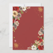 Kerst Winter Rood & Goud Poinsettia Sweet 16 Kaart (Achterkant)