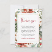 Kerst Winter Rood Groen Goud Huwelijk Bedankkaart (Voorkant)