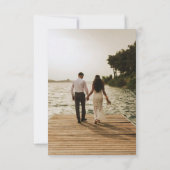 Kerst Winter Rood Groen Goud Huwelijk Bedankkaart (Achterkant)