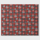 Kerst Winter Rood Zwart Plaid LET IT SNEEUW Cadeaupapier (Vlak)
