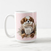 Kerst Winter Roze Cavalier King Charles Large Koffiemok (Links)