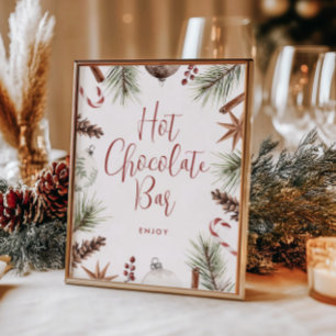 Kerst Winter Rustiek Hot Chocolate Bar Poster