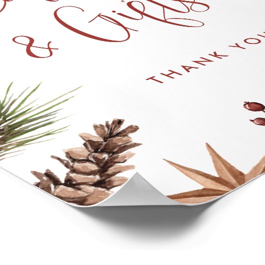 Kerst Winter Rustiek Vrijgezellenfeest Kaarten Cad Poster (Hoek)