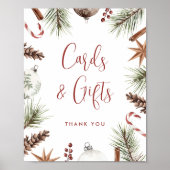 Kerst Winter Rustiek Vrijgezellenfeest Kaarten Cad Poster (Voorkant)