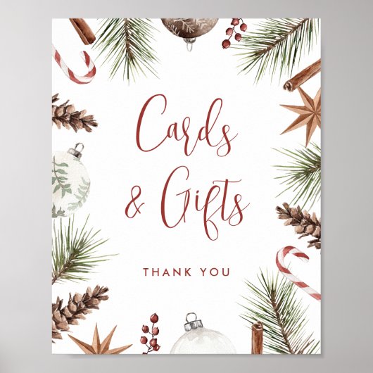 Kerst Winter Rustiek Vrijgezellenfeest Kaarten Cad Poster (Voorkant)