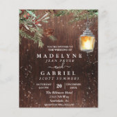 Kerst Winter Rustieke Dennen Drop Houten Trouw  Flyer (Voorkant)