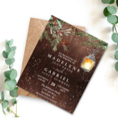 Kerst Winter Rustieke Dennen Drop Houten Trouw  Flyer