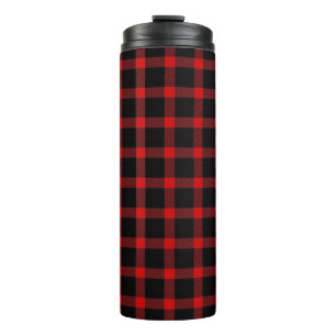 Kerst/winter rustieke flanel thermosbeker