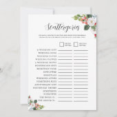 Kerst Winter Scattergories Bruidsdouche Spel  Kaart (Voorkant)