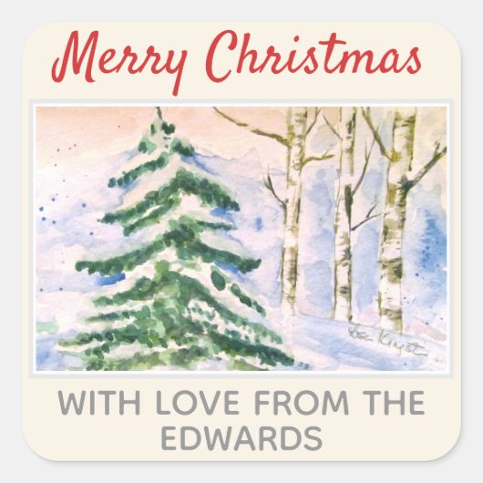 Kerst Winter Scene (20) Vierkante Sticker (Voorkant)