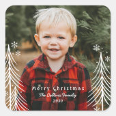 Kerst Winter Scene Foto Sticker (Voorkant)