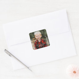 Kerst Winter Scene Foto Sticker
