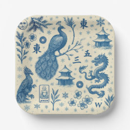 Kerst Winter Scene Mahjong Borden Papieren Bordje