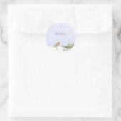 Kerst Winter Scène met Vogel Zegeningen Sticker (Tas)