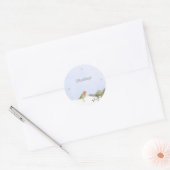 Kerst Winter Scène met Vogel Zegeningen Sticker (Envelop)