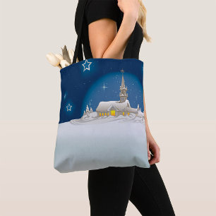 Kerst Winter Scène Tote Bag