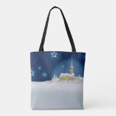 Kerst Winter Scène Tote Bag (Achterkant)
