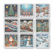 Kerst Winter Scènes Vinyl sticker (Voorkant)