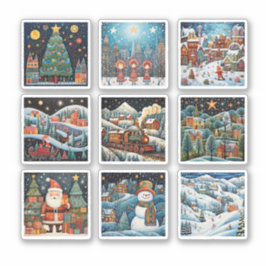 Kerst Winter Scènes Vinyl sticker