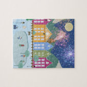 Kerst Winter Schaatsen kunst Legpuzzel (Horizontaal)
