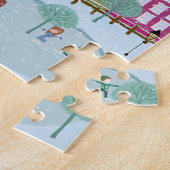 Kerst Winter Schaatsen kunst Legpuzzel (Zijkant)