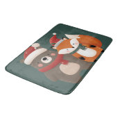 Kerst/Winter Schattige Beer & Fox Badmat (Gekanteld)