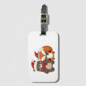 Kerst/Winter Schattige Beer & Fox Bagagelabel (Voorkant (verticaal))
