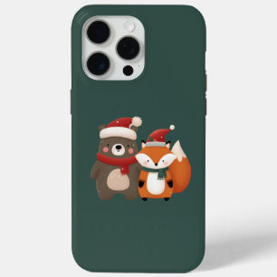 Kerst/Winter Schattige Beer & Fox iPhone 15 Pro Max Hoesje