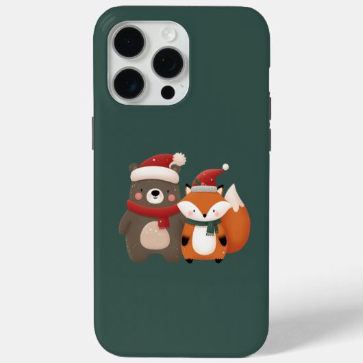 Kerst/Winter Schattige Beer & Fox Case-Mate iPhone Case (Achterkant)