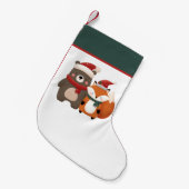 Kerst/Winter Schattige Beer & Fox Kleine Kerstsok (Voorkant (Hangend))