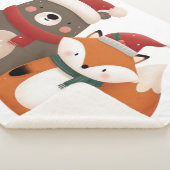 Kerst/Winter Schattige Beer & Fox Sherpa Deken (3/4)