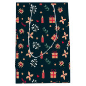 Kerst Winter Sfeer Cadeaus Patroon  Medium Cadeauzakje (Voorkant)