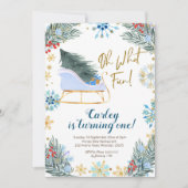 Kerst Winter Sleigh Oh Wat Leuk Jongen Kaart (Voorkant)