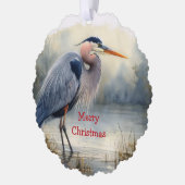 Kerst Winter Sneeuw Bomen Kardinaal Ouders Ornament Kaart (Links)