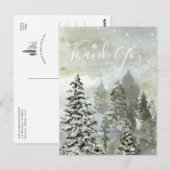 Kerst Winter Sneeuw Bos Bedankkaartje Postkaart (Voorkant / Achterkant)