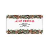 Kerst Winter Sneeuw Decor Retouradres Label (Voorkant)