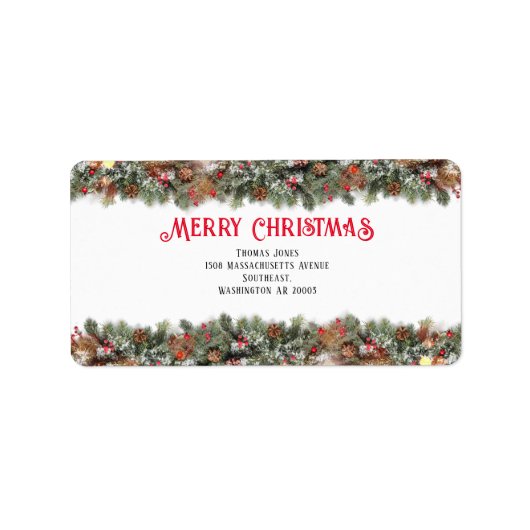 Kerst Winter Sneeuw Decor Retouradres Label (Voorkant)