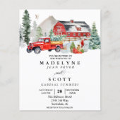 Kerst Winter Sneeuw Schuur Landelijke Trouwfolder Flyer (Voorkant)