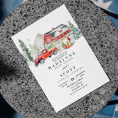 Kerst Winter Sneeuw Schuur Landelijke Trouwfolder Flyer