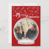 Kerst Winter Sneeuw Wereldbol Custom Photo Feestdagenkaart (Voorkant)