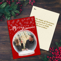 Kerst Winter Sneeuw Wereldbol Custom Photo