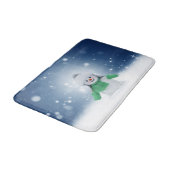 Kerst winter sneeuwpop SlipperyJoe groene sjaal Badmat (Gekanteld)