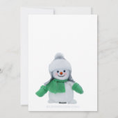 Kerst winter sneeuwpop SlipperyJoe groene sjaal Feestdagenkaart (Achterkant)
