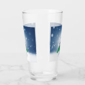 Kerst winter sneeuwpop SlipperyJoe groene sjaal Glas (Links)