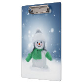 Kerst winter sneeuwpop SlipperyJoe groene sjaal Klembord (Links)