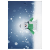 Kerst winter sneeuwpop SlipperyJoe groene sjaal Klembord (Achterkant)