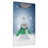 Kerst winter sneeuwpop SlipperyJoe groene sjaal Klembord (Rechts)