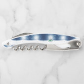 Kerst winter sneeuwpop SlipperyJoe groene sjaal Kurkentrekker (Achterkant)