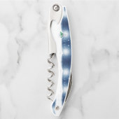 Kerst winter sneeuwpop SlipperyJoe groene sjaal Kurkentrekker (Voorkant)